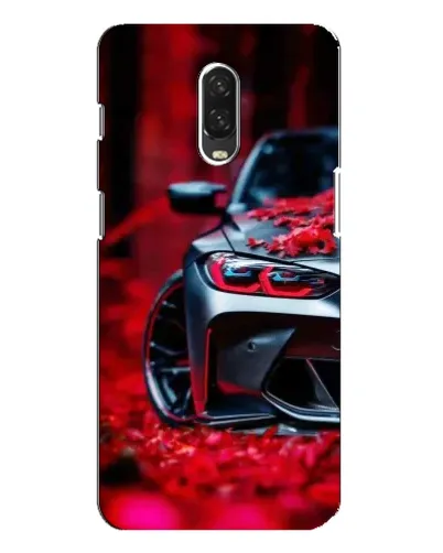 Чехол для OnePlus 6T с картинкой «Спортивная BMW и цветы»