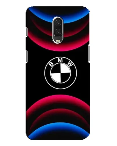 Чехол для OnePlus 6T с картинкой «Логотип BMW и неоновые дуги»