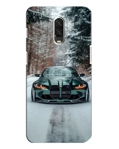 Чехол для OnePlus 6T с картинкой «BMW в зимнем лесу»