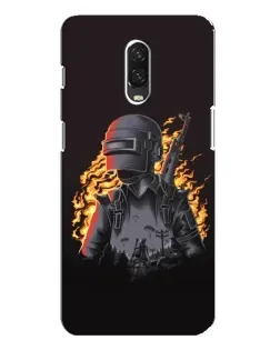 Чехол для OnePlus 6T с картинкой «PUBG — огненный силуэт»