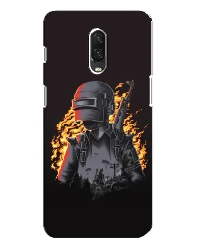Чехол для OnePlus 6T с картинкой «PUBG — огненный силуэт»
