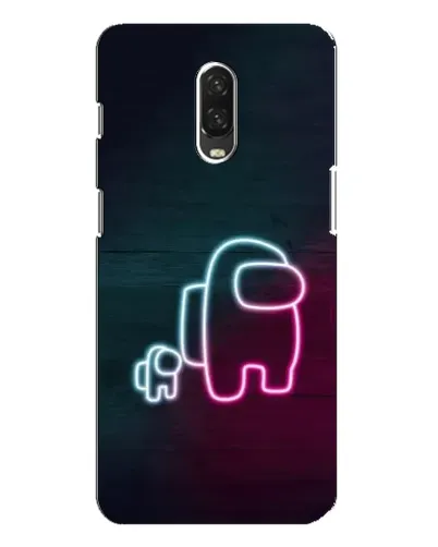 Чехол для OnePlus 6T с картинкой «Among Us неон-арт»