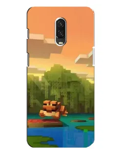 Чехол для OnePlus 6T с картинкой «Майнкрафт закат солнца»
