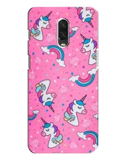 Чохол для OnePlus 6T з картинкою «Unicorn паттерн рожевий»