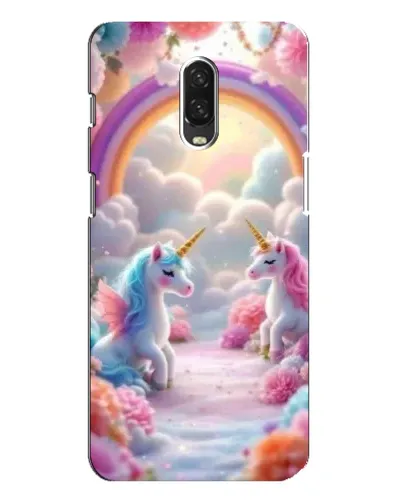 Чохол для OnePlus 6T з картинкою «Веселка і єдинороги»