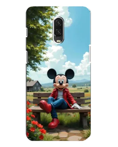 Чохол для OnePlus 6T з картинкою «Міккі на лавці»