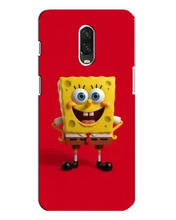 Чохол для OnePlus 6T з картинкою «Спанч Боб на червоному»