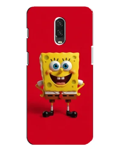 Чохол для OnePlus 6T з картинкою «Спанч Боб на червоному»