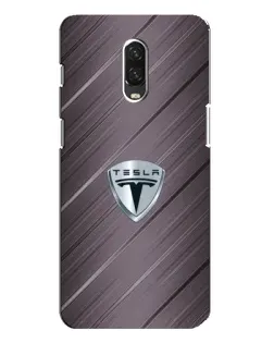 Чехол для OnePlus 6T с картинкой «Металлическая текстура Tesla»