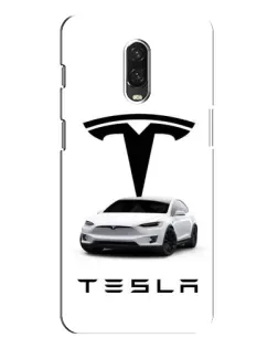 Чехол для OnePlus 6T с картинкой «Tesla White Style»