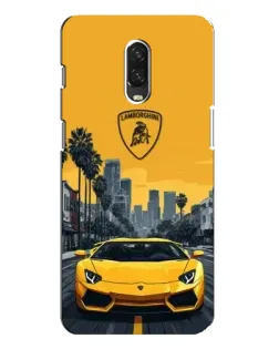 Чехол для OnePlus 6T с картинкой «Желтый Lamborghini город»