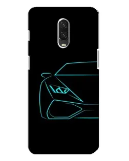 Чехол для OnePlus 6T с картинкой «Голубой силуэт Lamborghini»