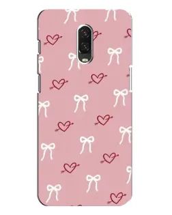 Чохол для OnePlus 6T з картинкою «Серця та банти»