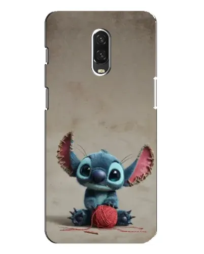 Чехол для OnePlus 6T с картинкой «Стич на коричневом фоне»