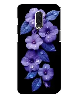 Чохол для OnePlus 6T з картинкою «Фіолетові квіти з росою»