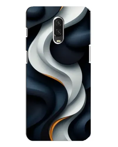 Чохол для OnePlus 6T з картинкою «Об'ємні чорно-білі стрічки»