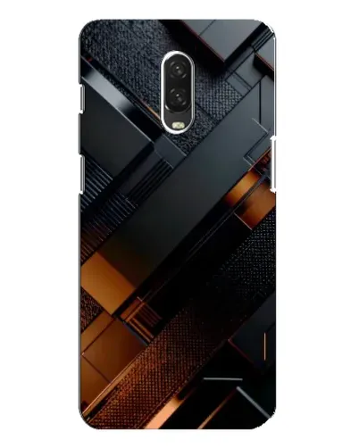 Чохол для OnePlus 6T з картинкою «Чорні геометричні блоки»