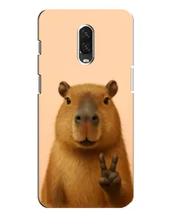 Чехол для OnePlus 6T с картинкой «Капибара виктория»