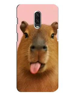 Чехол для OnePlus 6T с картинкой «Капибара с языком»