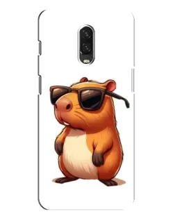 Чехол для OnePlus 6T с картинкой «Капибара в очках»