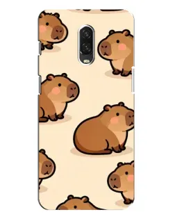 Чехол для OnePlus 6T с картинкой «Паттерн милых капибар»