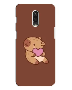 Чехол для OnePlus 6T с картинкой «Капибара с сердцем»