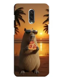 Чехол для OnePlus 6T с картинкой «Капибара с пиццей»