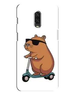 Чехол для OnePlus 6T с картинкой «Капибара на самокате»