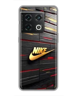 Чохол для OnePlus 10 Pro з картинкою «Золотий Nike на металі»