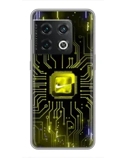 Чохол для OnePlus 10 Pro з картинкою «Nike — золота іскра»