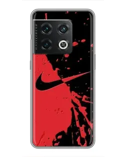 Чохол для OnePlus 10 Pro з картинкою «Червоні бризки Nike»