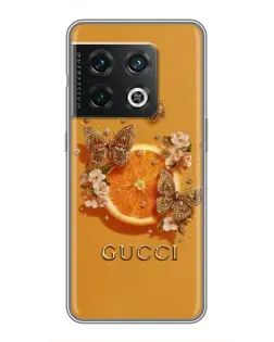 Чехол для OnePlus 10 Pro с картинкой «Gucci — золотые бабочки»