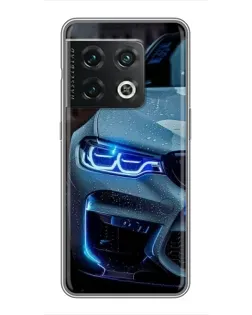 Чохол для OnePlus 10 Pro з картинкою «Погляд BMW з синіми фарами»