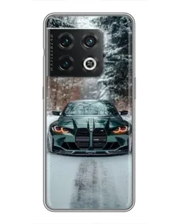 Чохол для OnePlus 10 Pro з картинкою «BMW у зимовому лісі»