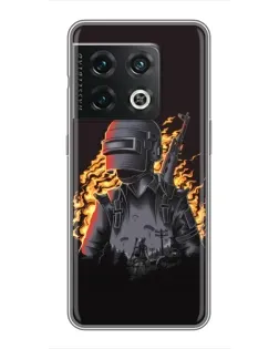 Чехол для OnePlus 10 Pro с картинкой «PUBG — огненный силуэт»