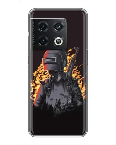 Чехол для OnePlus 10 Pro с картинкой «PUBG — огненный силуэт»