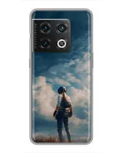 Чехол для OnePlus 10 Pro с картинкой «Герой PUBG на скале»