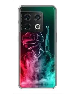 Чехол для OnePlus 10 Pro с картинкой «PUBG — огненный воин»