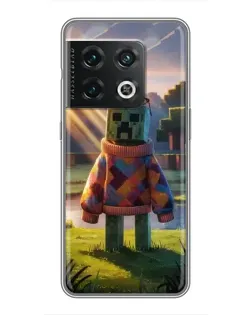 Чехол для OnePlus 10 Pro с картинкой «Крипер в свитере»