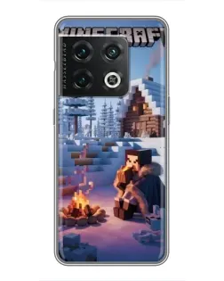 Чехол для OnePlus 10 Pro с картинкой «Зимний Minecraft»
