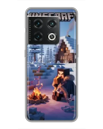 Чехол для OnePlus 10 Pro с картинкой «Зимний Minecraft»