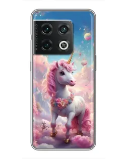 Чехол для OnePlus 10 Pro с картинкой «Единорог среди облаков»