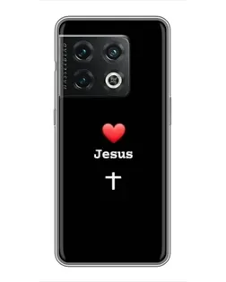 Чехол для OnePlus 10 Pro с картинкой «Сердце - Jesus»