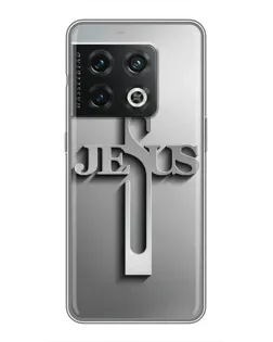 Чехол для OnePlus 10 Pro с картинкой «Металлический крест Jesus»