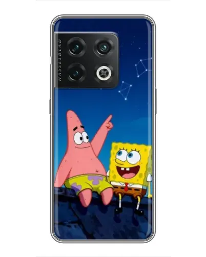 Чехол для OnePlus 10 Pro с картинкой «Губка Боб и Патрик ночью»