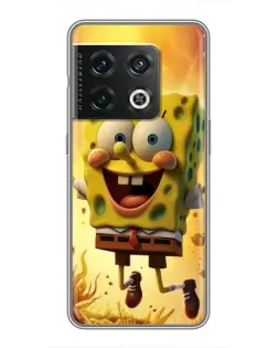 Чехол для OnePlus 10 Pro с картинкой «Губка Боб прыгает»