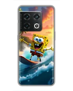 Чехол для OnePlus 10 Pro с картинкой «Губка Боб серфингист»