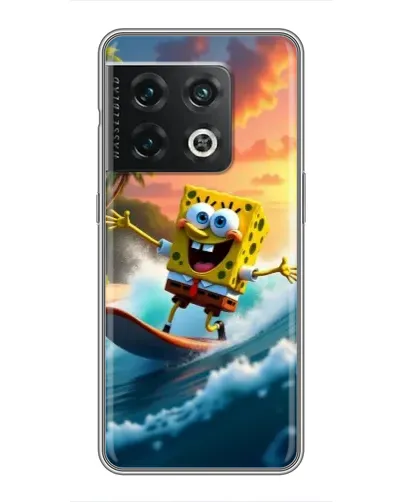 Чехол для OnePlus 10 Pro с картинкой «Губка Боб серфингист»
