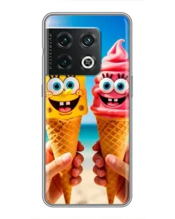 Чехол для OnePlus 10 Pro с картинкой «Спанч Боб мороженое»