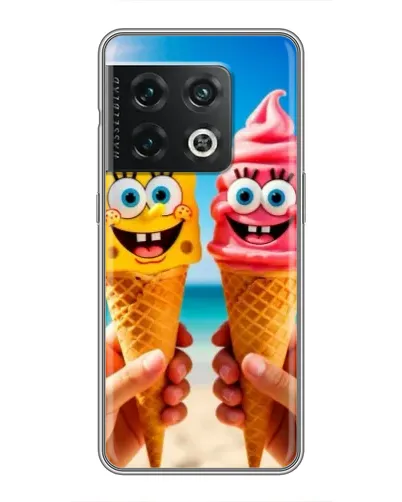 Чехол для OnePlus 10 Pro с картинкой «Спанч Боб мороженое»